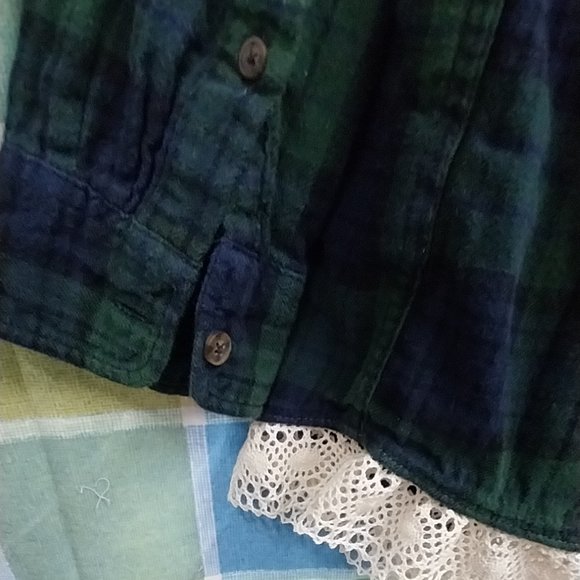 2711 Size L Upcycled Faded Glory, Faith Family Button Down Shirt - Picture 2 of 7